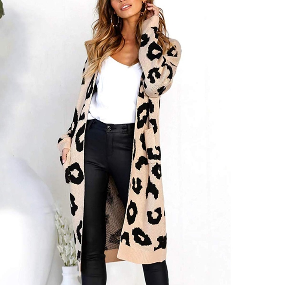  Leopard Print Knit Cardigan - Picture 2 of 7